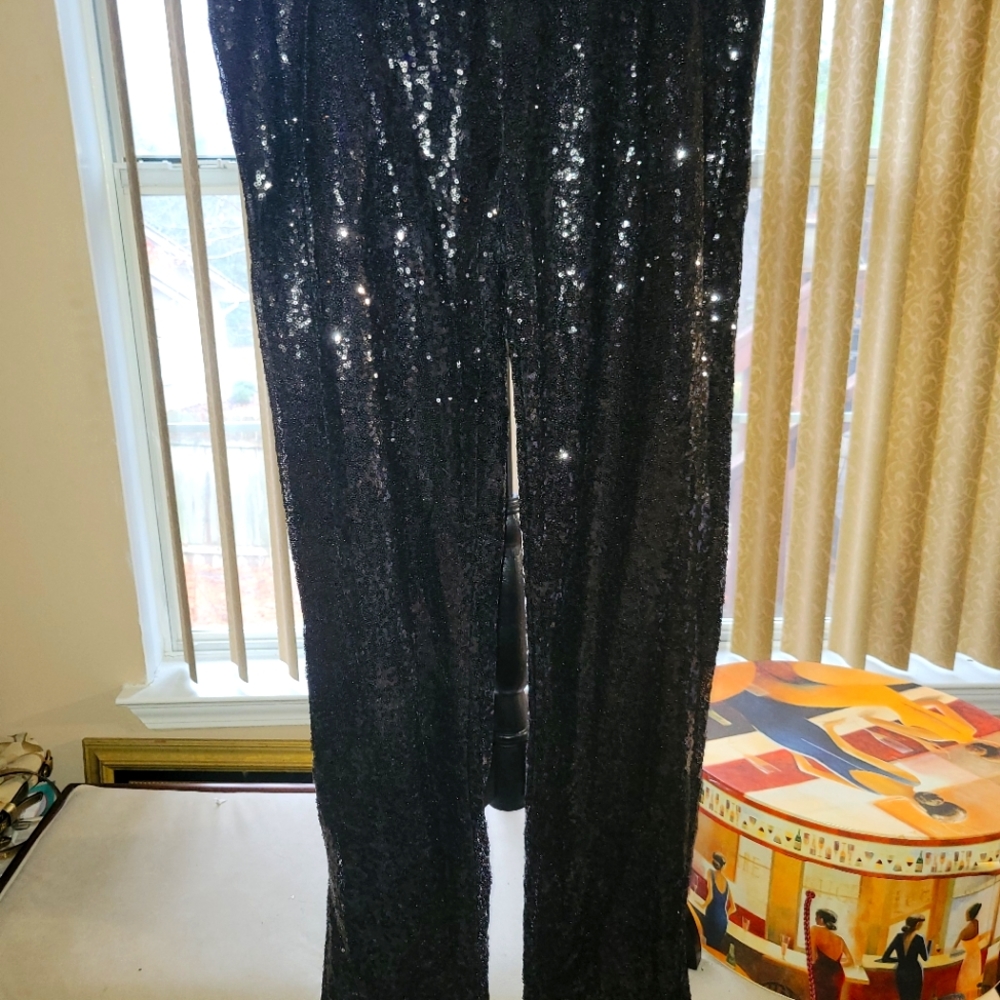 Black sequined classy leggings